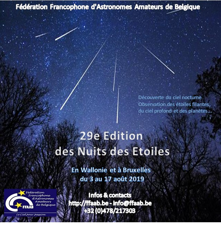 Ffaab 29ème Nuits Des étoiles Filantes En Wallonie Et à